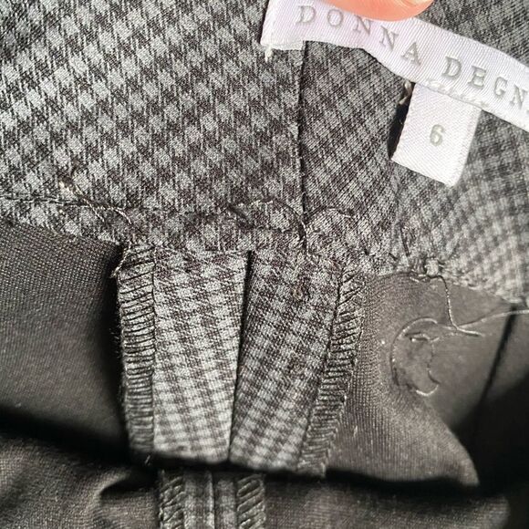 Donna Degnan Pull On Pants Checkered Black Straight Elastic Waist Women’s Size 6 - Picture 10 of 10